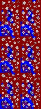 Raster illüstrasyonundaki çiçek desenli çizim. Suluboya tarzında kırmızı renkte çiçekler.