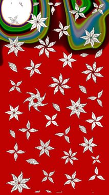 Raster Güzel kumaş deseni. Raster suluboya deseni, narin çiçekler, kırmızı çiçekler, tebrik kartı şablonu..