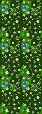 Moda baskıları için zarif bir şablon. Parlak renkli çiçekli ve yeşil yapraklı harika bir çiçek deseni. Halk tarzı. Modern çiçek arkaplanı.