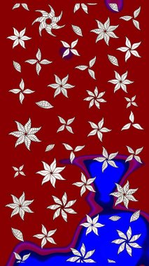 Çiçekli güzel suluboya desen. Kırmızı renklerde. Raster illüstrasyonu.