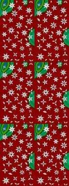 Raster illüstrasyonundaki çiçek desenli çizim. Kırmızı renkte çiçekler.