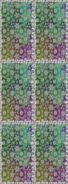 Kusursuz çiçek deseni. Raster illüstrasyonu. Düz Çiçek Elementleri Tasarımı. Asya tekstil tarzında. Renkli Bahar Temalı Kusursuz Arkaplan. Gri renkli çiçekler.