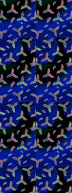 Raster resim. Raster kar taneleri desen. Renkli arka plan üzerinde raster sevimli kar taneleri.