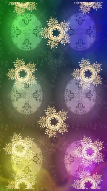 Renkli kar taneleri Raster çizimi. Raster yeşili, nötr ve mor kar tanesinden izole edilmiş. Güzel kış süsleri..