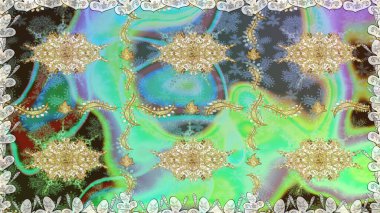 Altın elementlerle nötr renklerde altın desen. Geleneksel oryantasyon süsü. Kusursuz klasik raster altın desenli. Klasik vintage arkaplan.