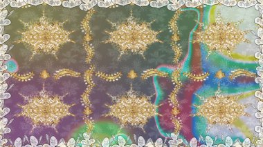 Tarafsız renklerde altın element. Damask pürüzsüz yineleme kalıbı. Antika altın tekrarlanabilir duvar kağıdı. Barok tarzında altın çiçekli süs..