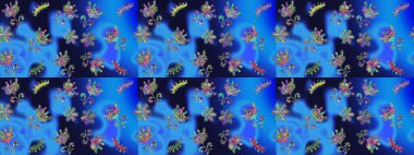 Moda baskıları için zarif bir şablon. Küçük renkli çiçekler. Çiçekli bahar çiçekleri. Küçük çiçekte güzel bir desen. Motley illüstrasyonu.