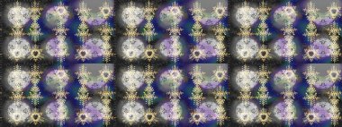 Kar tanesi rengarenk desen. Raster kar taneleri arka planda. Soyut kar taneleri arkaplanda izole edilmiş düz dizayn. Raster illüstrasyonu. Kar taneleri deseni.