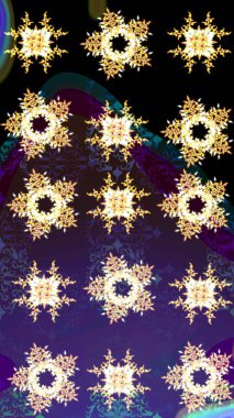 Renkli arka planda güzel kar taneleri. Raster kar taneleri deseni. Raster illüstrasyonu.