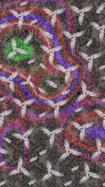 Çiçek arkaplan. Çiçek duvar kâğıdı. Renkli çizim kalıbı. Kahverengi renkli şirin tekstil. Raster illüstrasyonu.