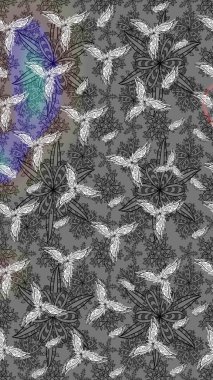 Çiçekli çiçek deseni, suluboya. Küçük çiçekte güzel bir çiçek deseni var. Raster deseni.