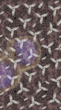 Hediye ambalaj kağıdı, tebrik kartları, posterler ve pankart tasarımı. Kahverengi renkli çiçekler. Raster düz çiçek çizim deseni.