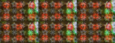 Renkli arka planda izole tatlı kar taneleri. Kahverengi, yeşil ve gri renkli kar taneleri. Raster illüstrasyonu.