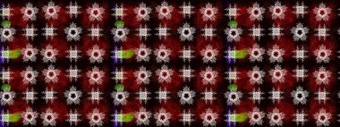 Raster Noel soyut renkli arka plan ve tatlı kar tanesi. Farklı kar taneleri toplayıcısı, siyah, kahverengi ve kırmızı renklerde kış elementleri..