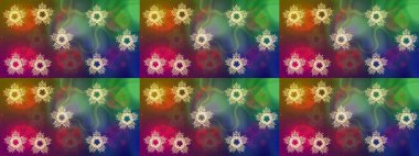 Şirin desen. Raster illüstrasyonu. Kar taneleri deseni. Raster Noel soyut renkli arka plan ve tatlı kar tanesi. Noel Kar Taneleri Arkaplanı.