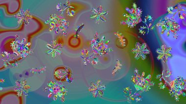 Moda arka planında parlak buketler. Kumaş, duvar kağıdı ve kağıt üzerine baskı yapmak için gelişen arka plan. Eski usul küçük çiçekli şirin bir eskiz deseni. Raster illüstrasyonu.