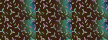 Kar tanesi süs desen. Kar taneleri arka plan. Raster resim. Arka plan üzerinde izole soyut kar taneleri ile düz tasarım. Snowflakes desen.