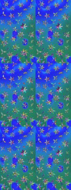 Raster stili kumaş deseni. Çiçekler suluboya çizim deseni.