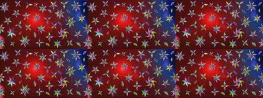 Renkli Bahar Teması eskiz kalıbı. Raster illüstrasyonundaki çiçek desenli çizim. Düz Çiçek Elementleri Tasarımı. Kırmızı ve kahverengi renkte çiçekler.