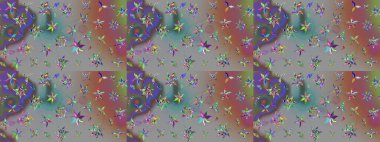 Küçük çiçekteki sevimli çiçek deseni. Robot resim. Raster illüstrasyonu.