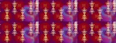 Renkli arka planda izole tatlı kar taneleri. Soyut mandala ya da tuhaf kar tanesi çizgisi sanat tasarımı. Raster illüstrasyonu.