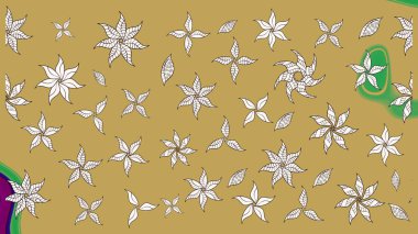 Renkli Bahar Teması eskiz kalıbı. Düz Çiçek Elementleri Tasarımı. Çiçekli eskiz arkaplanı. Çocuk stili.