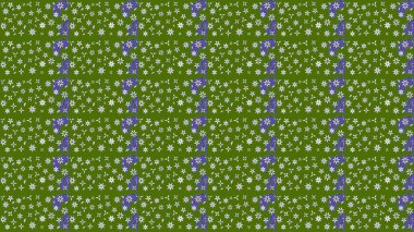 Düz Çiçek Elementleri Tasarımı. Raster illüstrasyonundaki çiçek desenli çizim. Renkli Yaz Temalı eskiz kalıbı. Yeşil renkte çiçekler.