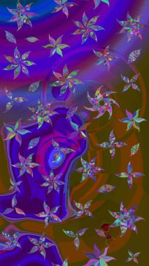 Çiçek deseni. Raster illüstrasyonu. Şatafatlı bahar bahçesi dokusu. Çiçek çizimi arkaplanı.