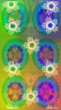 Kış kar tanesi. Yeşil, mavi ve sarı renklerde izole edilmiş. Kar Tanesi Simgesi. Kar Tanesi Raster çizimi.