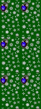 Raster düz çiçek çizim deseni. Hediye ambalaj kağıdı, tebrik kartları, posterler ve pankart tasarımı. Yeşil ve nötr renkte çiçekler.