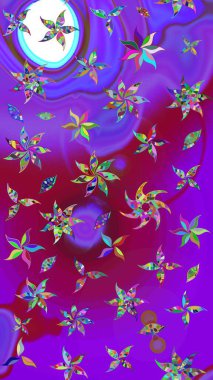 Çiçekli yaz çiçekleri. Robot resim. Küçük renkli çiçekler. Küçük çiçekte güzel bir desen. Motley illüstrasyonu. Moda baskıları için zarif bir şablon.