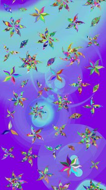 Renkli Yaz Temalı eskiz kalıbı. Modaya uygun kumaş deseni. Sevimli çiçek raster deseni. Düz Çiçek Elementleri Tasarımı.