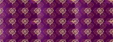 Altın karalama fantezi yaprakları ve mor, kahverengi ve pembe renklerde çiçek Raster soyut çiçek çelenk. El yapımı dekoratif çerçeve, albüm kapağı, tebrik kartı, klasik Art deco tarzı.