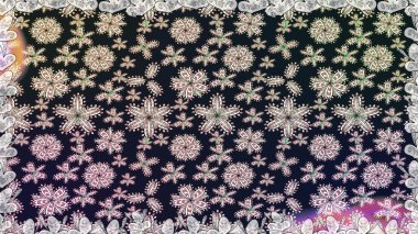 Çiçeksiz desenli nakış işlemeli gelincikler ve vadideki zambaklar. Tekstil tasarımı için gri renkli geleneksel halk çiçekleri buketi.