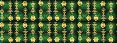 Renkli arka planda izole kar taneleri. Raster illüstrasyonu. Kar taneleri radyal yeşil, gri ve sarı renkler.