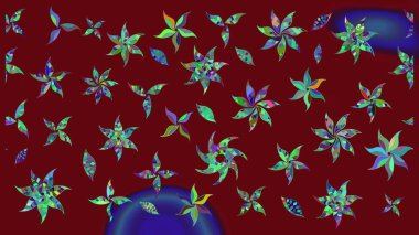 Kırmızı renkte çiçekler. Tropik çiçekler. Gömlek çizimi Arkaplan Deseni.