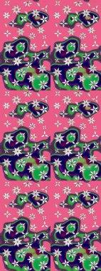 Çiçekli karalama şeklinde Raster çiçek deseni. Pembe renkli çiçekler. Yumuşak, bahar çiçekli arka plan.