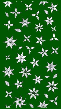 Çiçekli yeşil renkte bir çiçek deseni çiz. Suluboya tarzında yeşil renkte çiçekler.