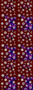 Raster illüstrasyonundaki çiçek desenli çizim. Suluboya tarzında kırmızı renkte çiçekler.