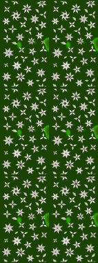 Vadinin yeşil renkli çiçekleri. Çiçeksel çizim kalıbının çizimi.