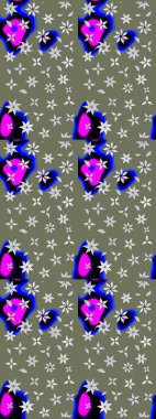 Raster illüstrasyonu. Çizim çiçek deseni duvar kâğıdı olarak kullanılabilir. Yeşil renkte çiçekler.