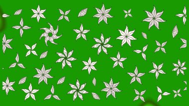 Yeşil el çizimi desen. Sanat, çiçeklere ilham verir ve arka plan bırakır. Raster deseni. Karalama çiçekleri çizim deseni.