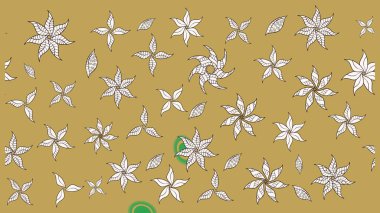 Raster illüstrasyonu. Sarı renklerde. 3D çiçekler, çizim.