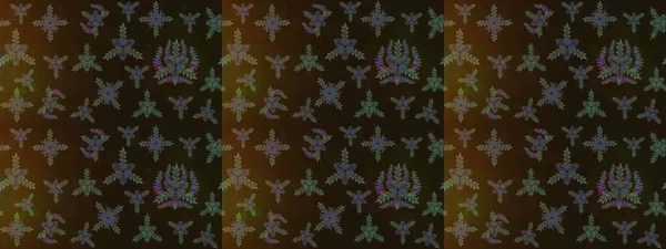 Tekstil için suluboya eskiz deseni. Şirin çiçekli, desenli, kahverengi, gri ve yeşil renkli bir eskiz deseni. El çizimi çiçek çizimi deseni (fayans)).