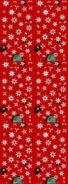 Soyut etnik raster çizim kalıbı. Arkaplan dokusu, duvar kağıdı, kırmızı renkli çiçek teması. Kabile sanatı boho baskısı, klasik çiçek arkaplanı.