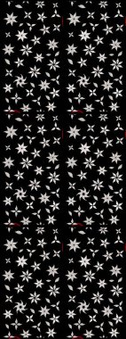 Siyah çiçekli eskiz deseni, suluboya çiçek deseni, sevimli çiçek, duvar kağıdı, kart ya da kumaş için fayanslı. Raster - stok.