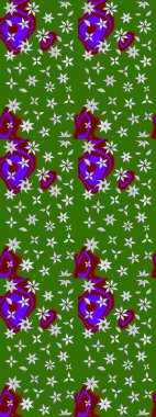 Renkli Yaz Temalı eskiz kalıbı. Düz Çiçek Elementleri Tasarımı. Yeşil renkli çiçekler. Raster illüstrasyonunda çiçek deseni çizimi.