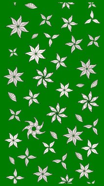 Raster çiçek izi. Çiçek yeşili eskiz deseni. Klasik taslak çizimi.