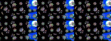 Beautiful watercolor Bouquet of summer flowers sketch pattern. Nice fabric pattern.