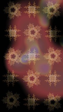 Soyut mandala veya kaprisli kar tanesi içini kaplamak sanat çizmek. Renkli arka plan üzerinde izole sevimli kar taneleri. Raster illüstrasyon.